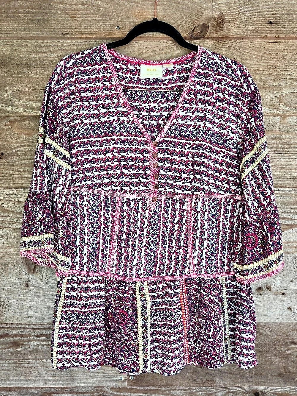 Maeve Anthropologie Floral Tunic Pink & Blue Size XSmall